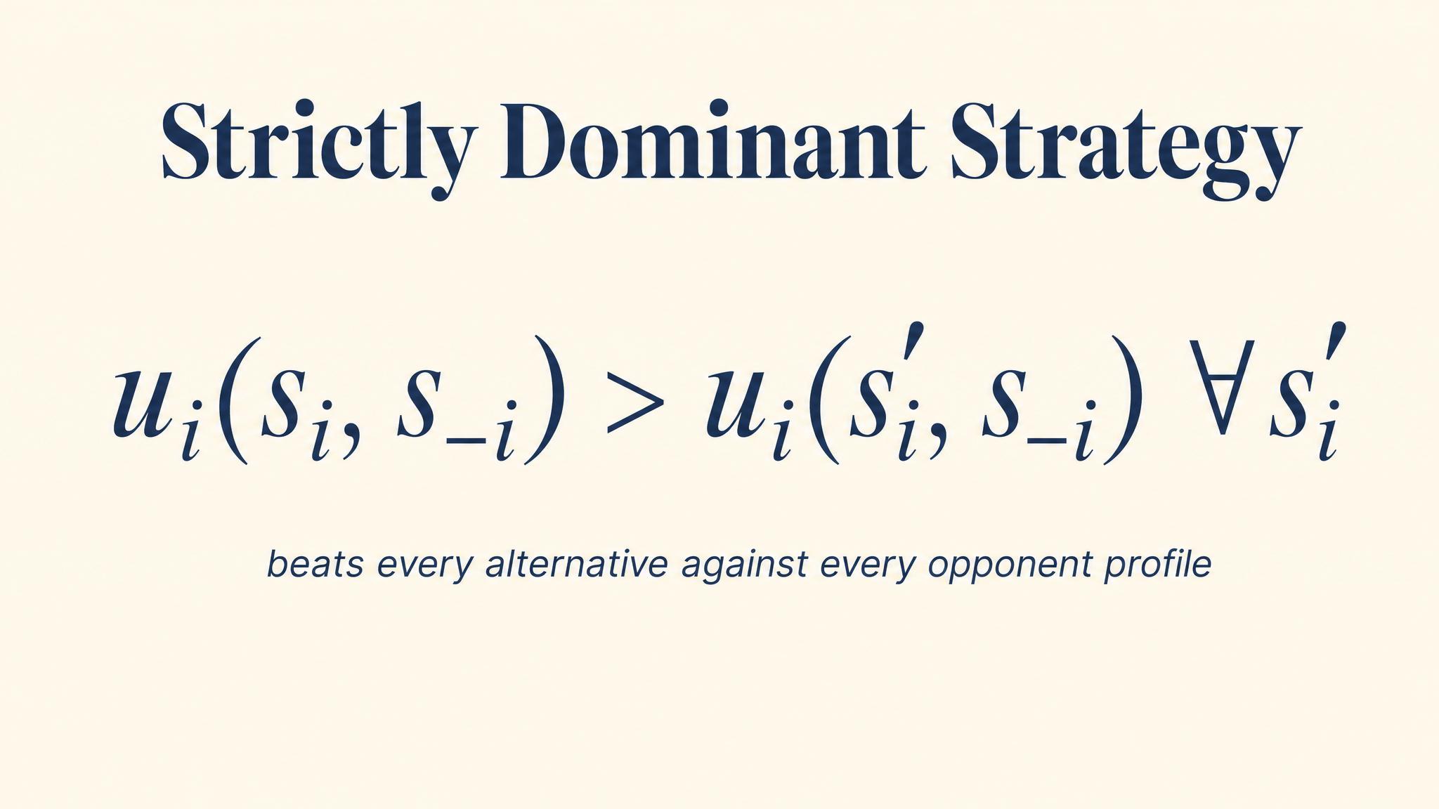 Strictly Dominant Strategy