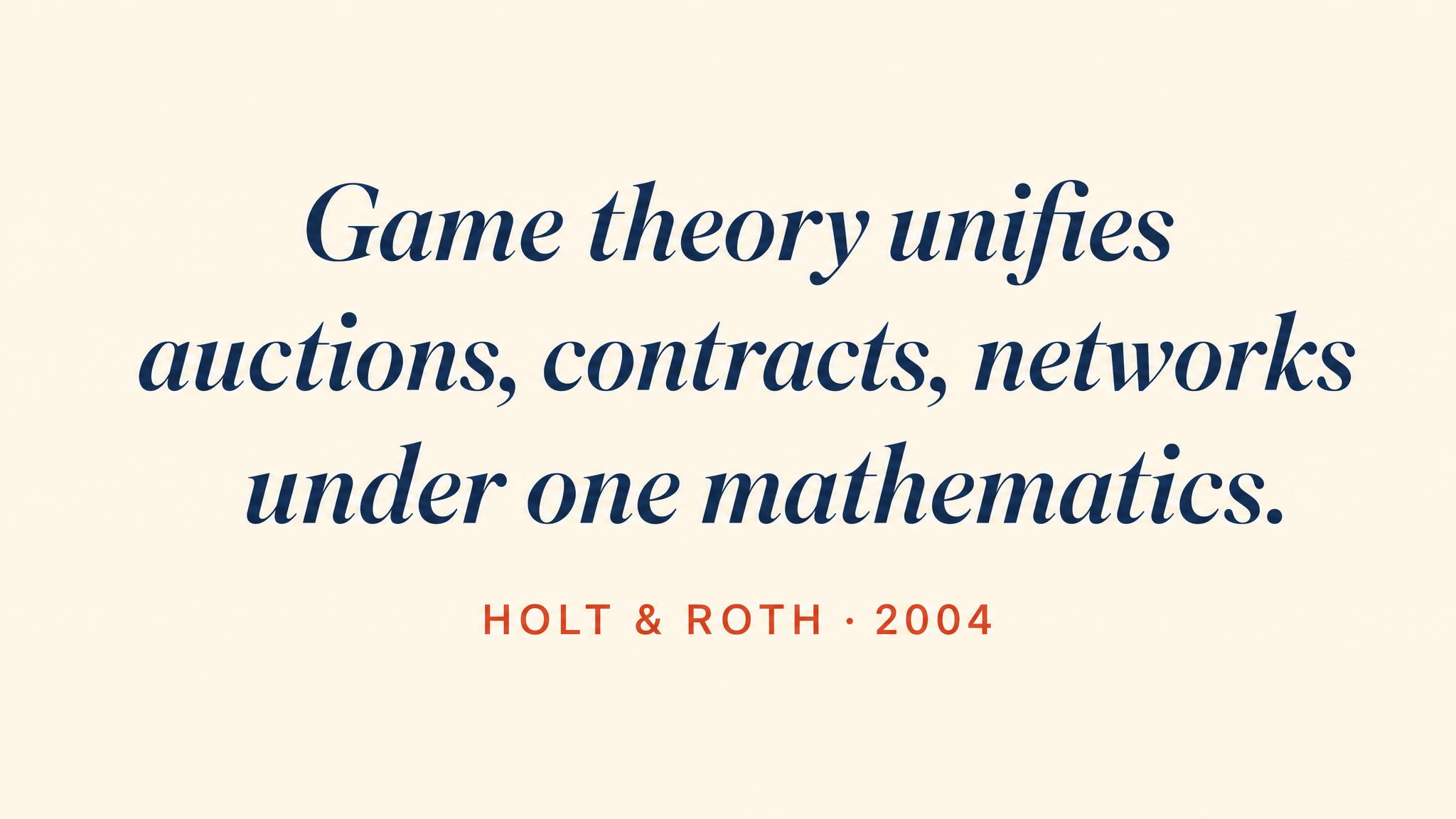 Holt and Roth — Unifying Theory
