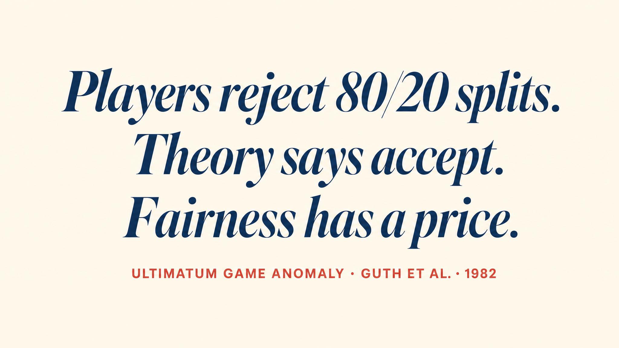 Ultimatum Game Anomaly