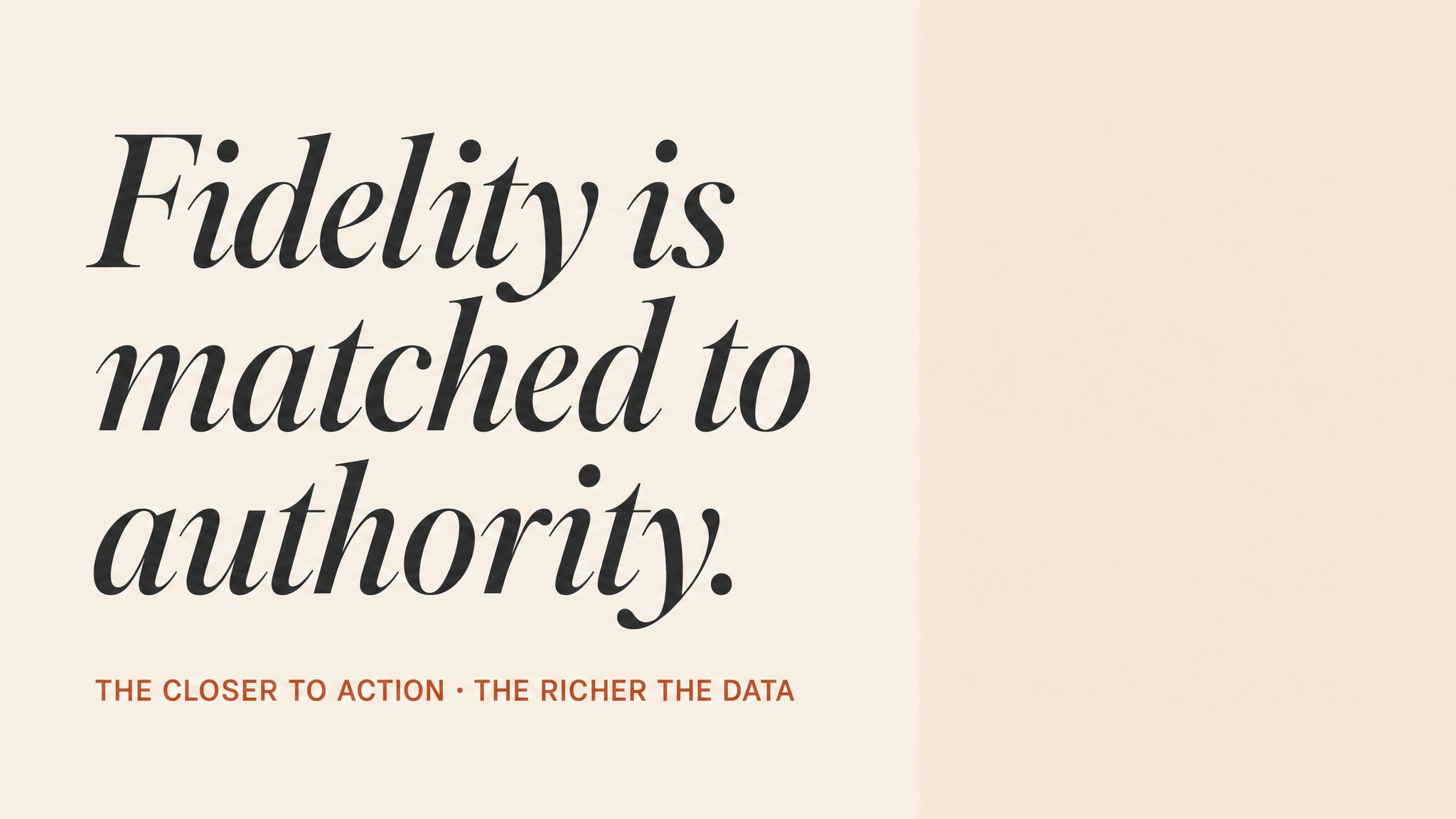 Fidelity matched to authority