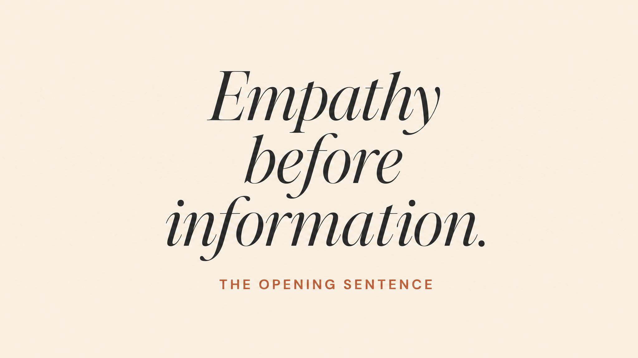 Empathy first