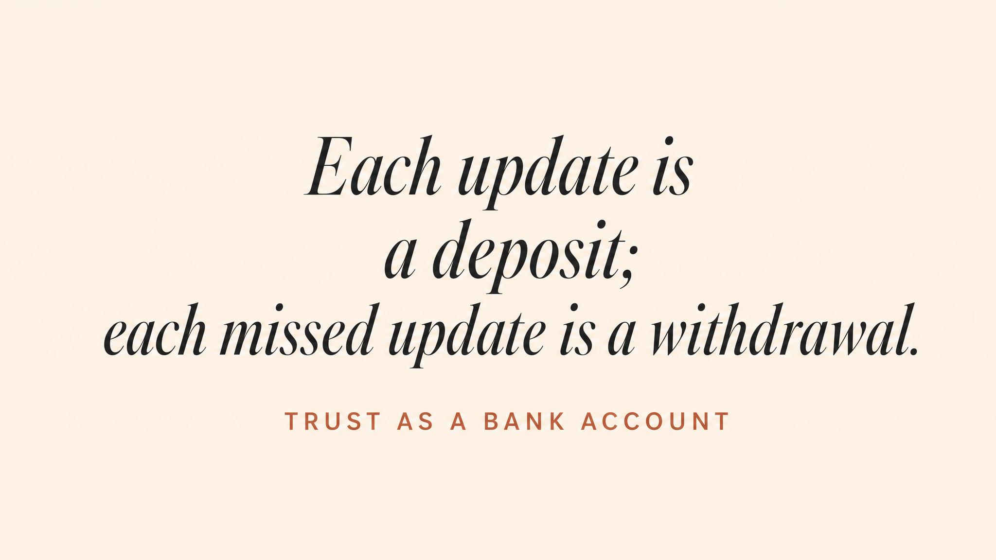 Trust as a bank account