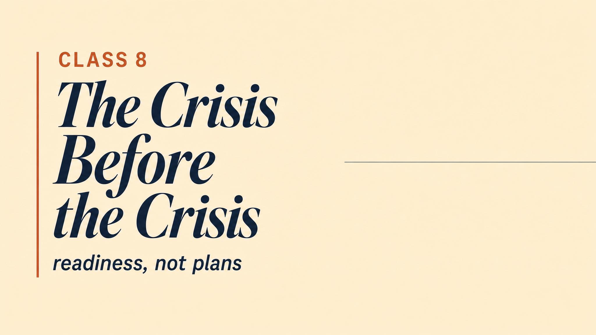 Title — The Crisis Before the Crisis