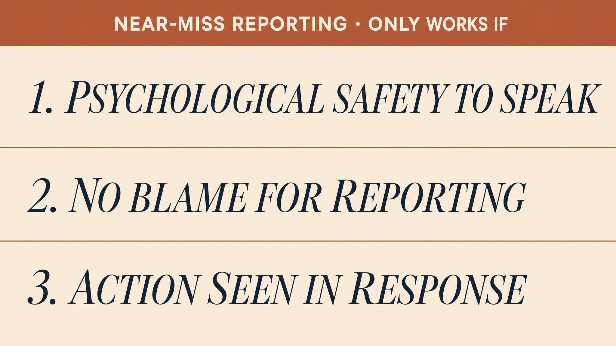 Near-miss reporting only works if