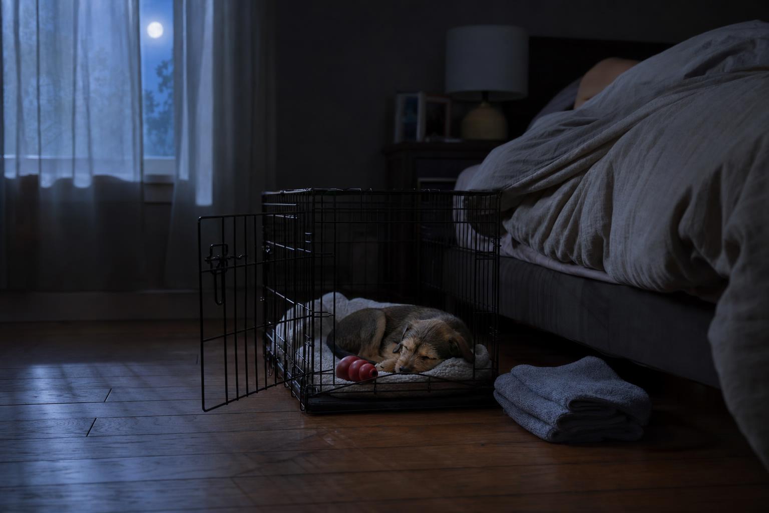 The first-night arrangement. Proximity is not coddling — it is the secure base that produces independence later.