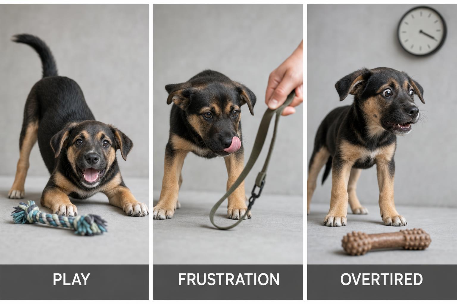 Same teeth, three different drivers. The response that helps one of these puppies will fail — or backfire — for the other two.