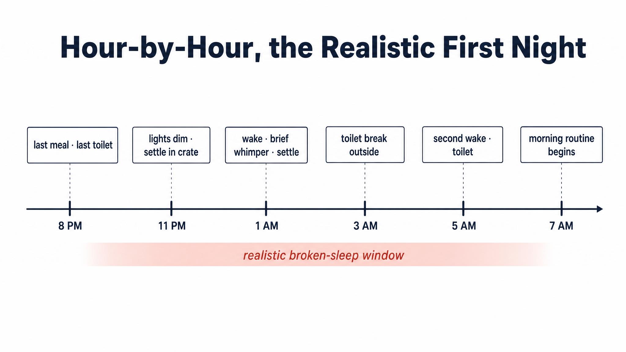 Hour-by-Hour — the realistic first night