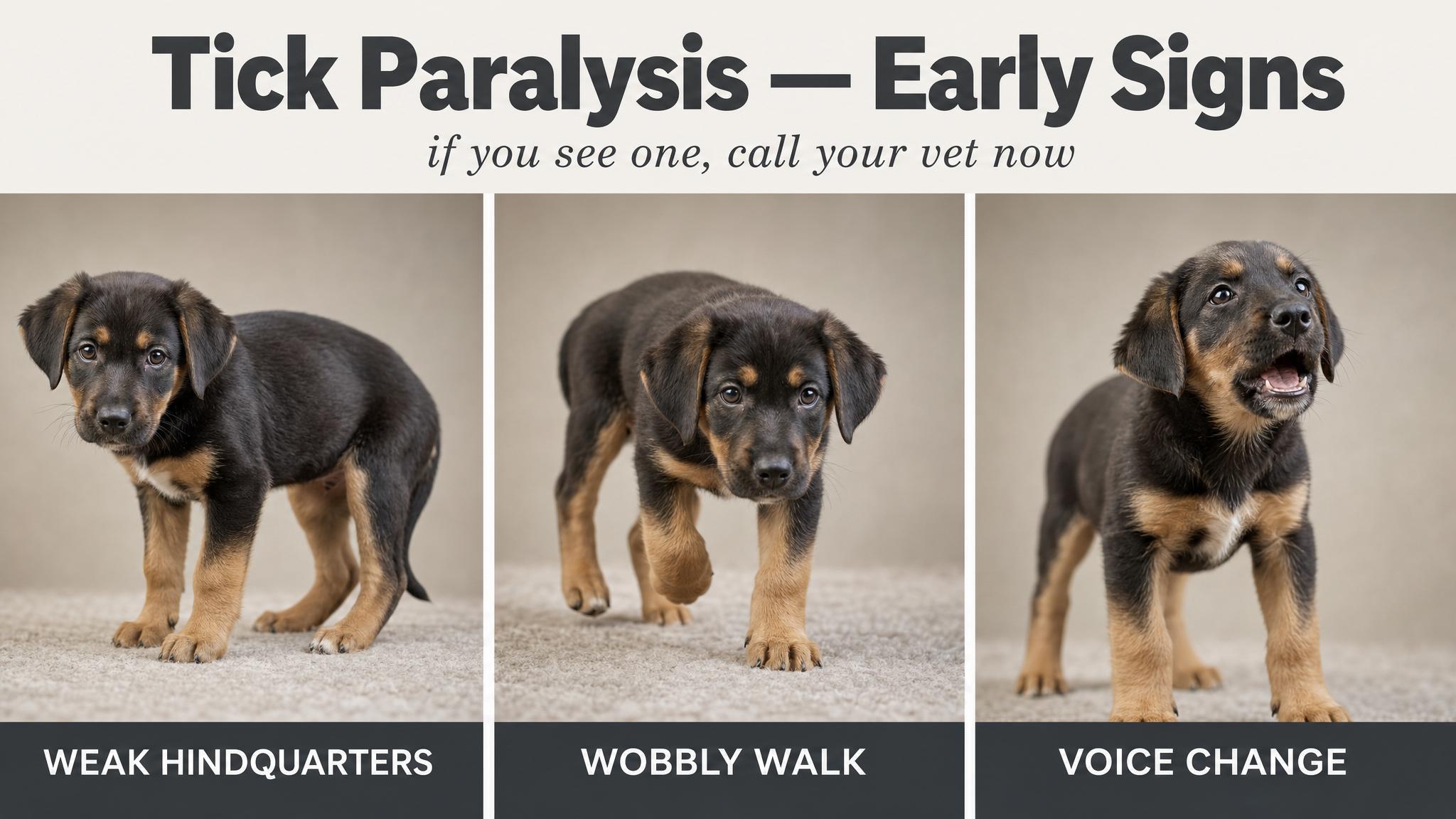 Tick paralysis — early signs