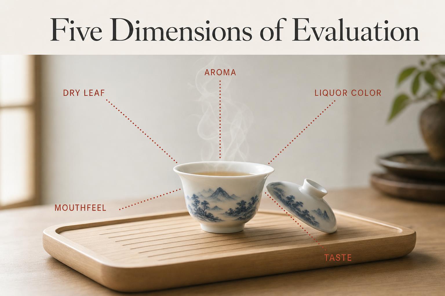 The five-dimension framework. Each pillar of flavor from Chapter 4 appears in one or more of these steps; together they slow the tasting act down enough to make something communicable.