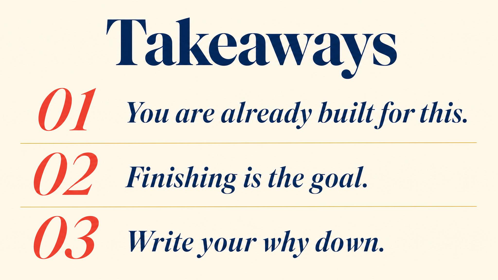 Takeaways — what to carry
