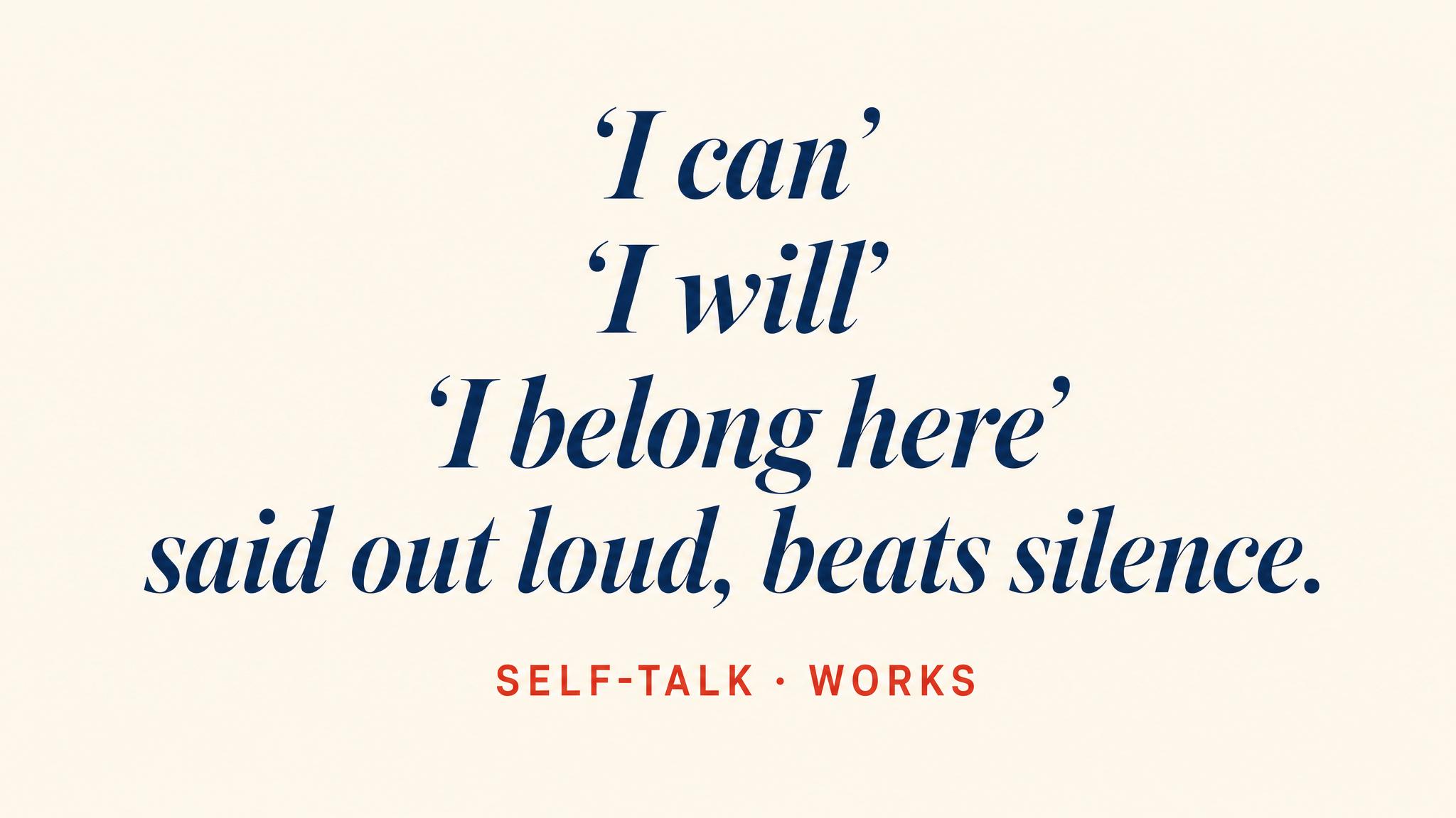 Self-talk works