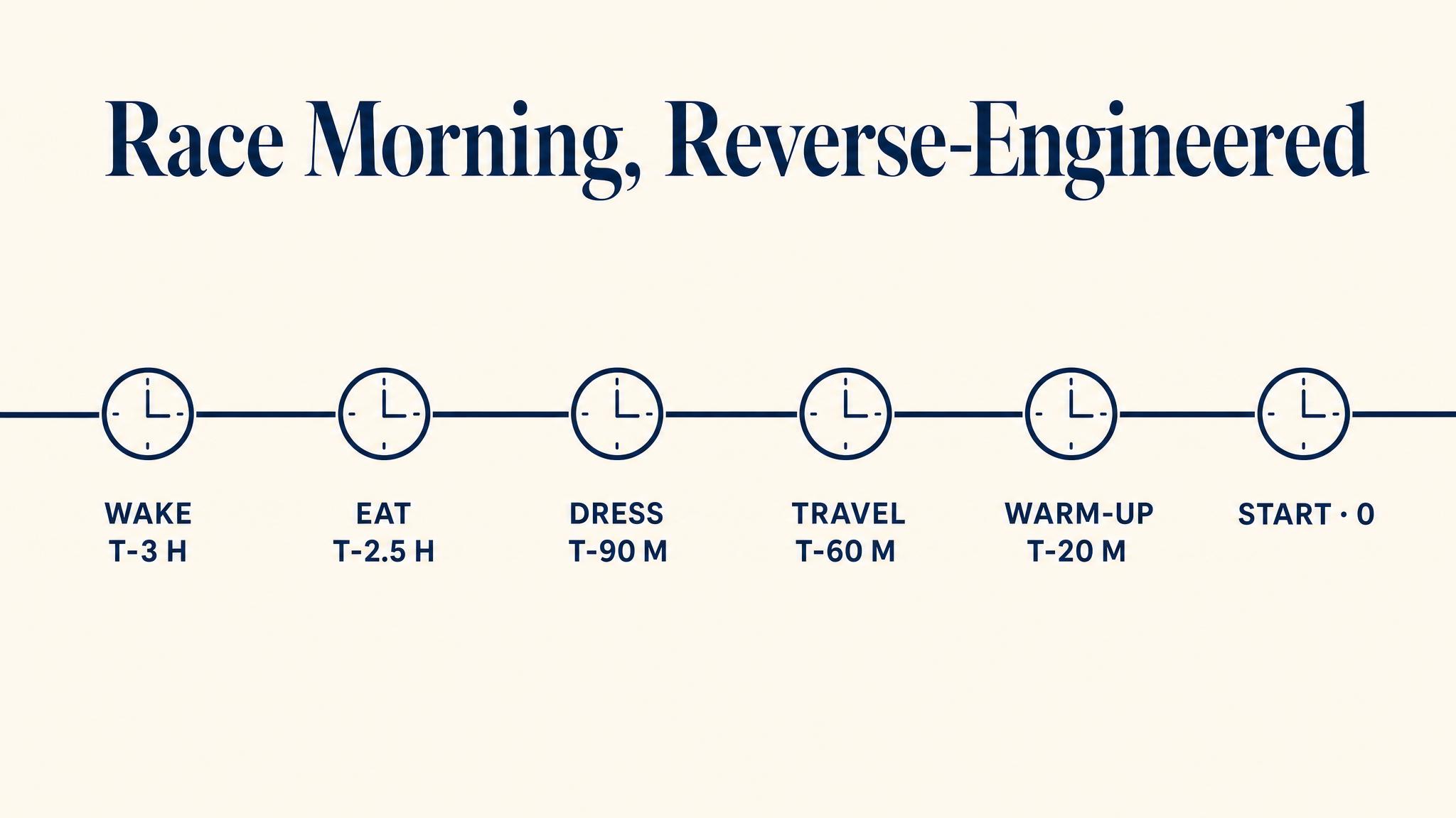 Race morning, reverse-engineered