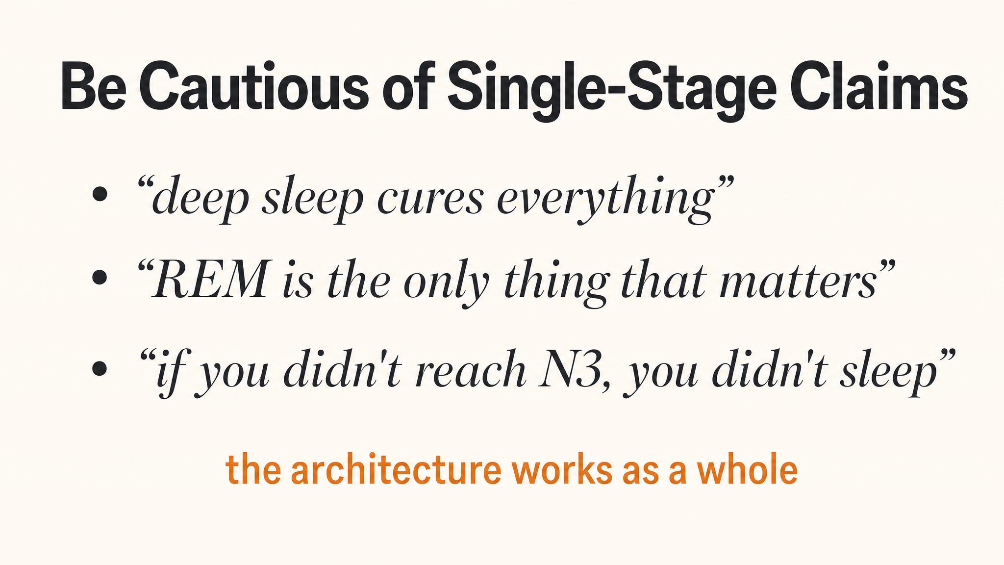 Be cautious of single-stage claims
